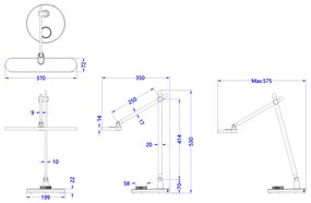 ΦΩΤΙΣΤΙΚΟ ΓΡΑΦΕΙΟΥ LED BLAIN PRO HM4446.08 ΑΣΗΜΙ ΒΑΣΗ ABS-ΑΣΗΜΙ ΑΛΟΥΜΙΝΙΟ 57,5x53Υεκ