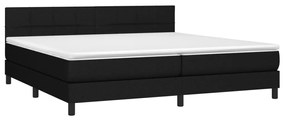 vidaXL Κρεβάτι Boxspring με Στρώμα Μαύρο 200x200 εκ. Υφασμάτινο