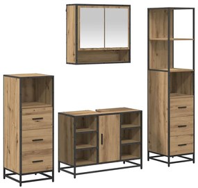 vidaXL Σετ Επίπλων Μπάνιου 4 pcs Artisan Oak Επεξεργασμένο ξύλο