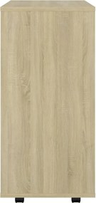 vidaXL Ντουλάπι Τροχήλατο Sonoma Δρυς 60 x 35 x 75 εκ. από Επεξ. Ξύλο