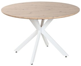 Τραπεζαρία Home ESPRIT Λευκό Καφέ Σίδερο Ξύλο MDF 120 x 120 x 75 cm