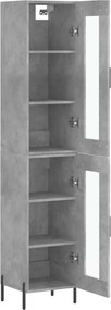 vidaXL Ντουλάπι Γκρι Σκυροδέματος 34,5x34x180 εκ. Επεξεργασμένο Ξύλο