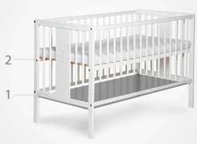 Κρεβατάκι μωρού Elgin 101, 80x120, 80x170, 95cm, 96 kg, Τάβλες για Κρεβάτι, Δεν ρυθμίζεται, Ρυθμιζόμενο ύψος ύπνου, Άσπρο, Ξύλο: Πεύκο | Epipla1.gr