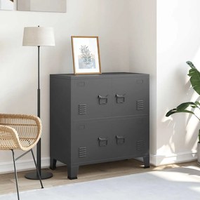 vidaXL Αρχειοθήκη Βιομηχανικού Στιλ Ανθρακί 75 x 40 x 80 εκ. Ατσάλινη