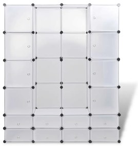 vidaXL Ντουλάπα Σπονδυλωτή 18 Τμήματα Άσπρη 37 x 146 x 180,5 εκ