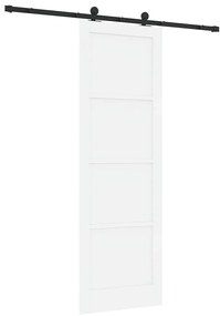 vidaXL Σετ Συρόμενης Πόρτας Λευκό και μαύρο 78 x 232 cm