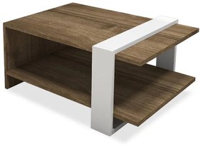 Coffee table Cave in white-walnut color 80x50x35cm 80x50x35 εκ.