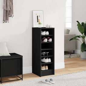 vidaXL Παπουτσοθήκη Μαύρη 31,5 x 35 x 90 εκ. από Επεξ. Ξύλο