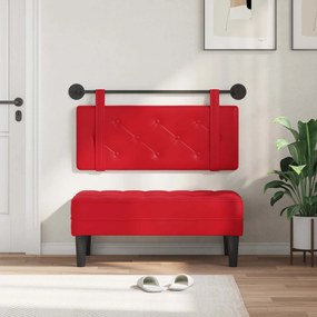 vidaXL Κρεμαστό Κεφαλάρι Επιτοίχιο Κόκκινο 100 cm Τεχνητό Δέρμα