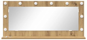 vidaXL Καθρέφτης Vanity  με φώτα LED Artisan Oak 100x45x18 εκ.