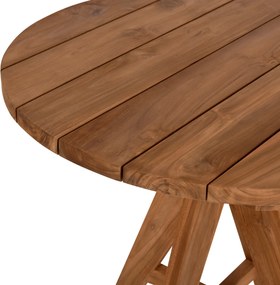 ΤΡΑΠΕΖΙ LEO HM9623.11 ΣΤΡΟΓΓΥΛΟ ΜΑΣΙΦ ΞΥΛΟ ΤΕΑΚ Φ80x75Υεκ.