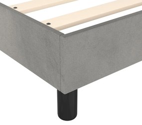 Κρεβάτι Boxspring με Στρώμα Ανοιχτό Γκρι 80x200 εκ. Βελούδινο - Γκρι