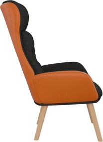 vidaXL Πολυθρόνα Relax Μαύρη από Ύφασμα και PVC