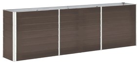 vidaXL Ζαρντινιέρα Υπερυψωμένη Καφέ 240x40x77 εκ. Γαλβανισμ. Χάλυβας