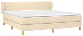 Κρεβάτι Boxspring με Στρώμα Κρεμ 160x200 εκ. Υφασμάτινο - Κρεμ