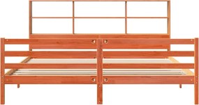 vidaXL Κρεβάτι Βιβλιοθήκη Χωρίς Στρώμα Καφέ 200x200 εκ Μασίφ Πεύκο