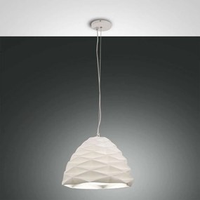 Φωτιστικό Οροφής Duchessa 3533-45-102 White Fabas Luce Μέταλλο, Κεραμικό, Ύφασμα