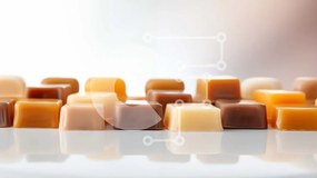 Σετ των 2 Intra Συλλεκτικό Ξύλινο Παζλ Plywood 4mm - Πολύχρωμοι κύβοι σοκολάτας και καραμέλα Σε Ξύλινο Κουτί - Διαστάσεις: 10x10 cm – 25 κομμάτια