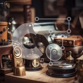 Intra Συλλεκτικό Ξύλινο Παζλ Plywood 4mm - Vintage συλλογή από αντίκες και vintage αντικείμενα Σε Ξύλινο Κουτί - Διαστάσεις Puzzle: 10x10 cm – 25 κομμάτια