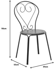 Καρέκλα Chari pakoworld στοιβαζόμενη μαύρο μέταλλο 49x55x90εκ (1 τεμάχια)