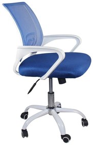 BF2101-SW Πολυθρόνα Γραφείου με Ανάκλιση Άσπρο - Mesh Μπλε 57x53x90/100cm ΕΟ254,3SW