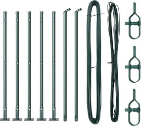 vidaXL Στύλος Περιφράξεων 7 pcs Πράσινο Ατσάλι
