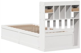 vidaXL Σκελετός Κρεβ. Χωρίς Στρώμα Λευκό 75x190 εκ Μασίφ Πεύκο