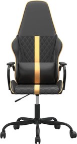 vidaXL Καρέκλα Gaming Μαύρο/Χρυσό από Συνθετικό Δέρμα