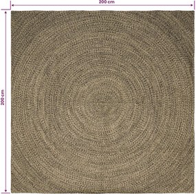 vidaXL Χαλιά χώρου Φυσικό και Μαύρο 200 x 200 cm Γιούτα