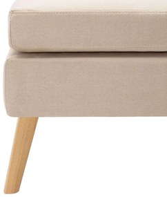 vidaXL Σκαμπό/Υποπόδιο Κρεμ Υφασμάτινο