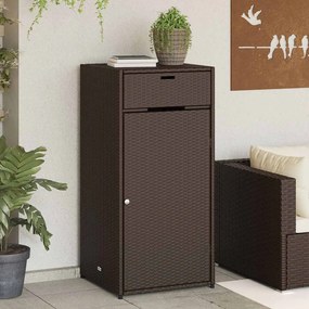 vidaXL Ντουλάπι Αποθήκευσης Κήπου Καφέ 55x55x111 εκ. Συνθετικό Ρατάν