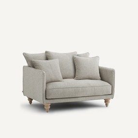 Καναπές compact 2 θέσεων από υφή βισκόζης και λινό, LAZARE