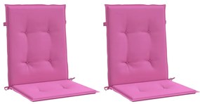 vidaXL Μαξιλάρια Καρέκλας με Πλάτη 2 τεμ. Ροζ Υφασμάτινα