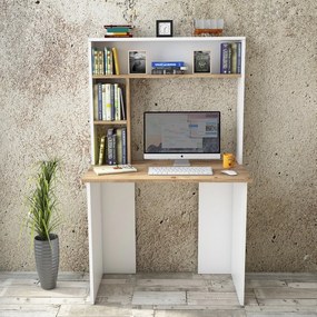 Γραφείο με ραφιέρα &quot;VIANA&quot; σε χρώμα atlantic pine/λευκό 90x52x148