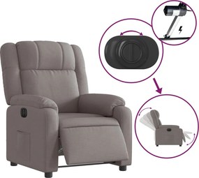 vidaXL Πολυθρόνα Ανακλινόμενη Ηλεκτρική Taupe Υφασμάτινη
