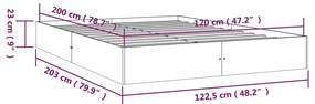 ΠΛΑΙΣΙΟ ΚΡΕΒΑΤΙΟΥ 120 X 200 ΕΚ. ΑΠΟ ΜΑΣΙΦ ΞΥΛΟ 820047