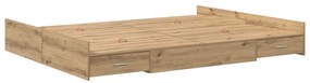 vidaXL Κρεβάτι με αποθηκευτικό χώρο artisan δρυς 140 x 200 cm Μελαμίνη