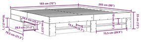 Πλαίσιο Κρεβατιού Λευκό 180 x 200 εκ. Επεξεργ. Ξύλο - Λευκό