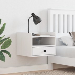 vidaXL Κομοδίνο Λευκό 38 x 36 x 29.5 εκ Συμπαγές ξύλο πεύκου