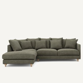 Γωνιακός καναπές-κρεβάτι από βαμβάκι και λινό, Lazare