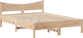 vidaXL Πλαίσιο Κρεβατιού Κεφαλάρι 150x200 εκ Μασίφ Πεύκο