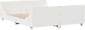 vidaXL Σκελετός Κρεβ. Χωρίς Στρώμα Λευκό 160x200 εκ Μασίφ Πεύκο