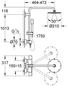 Κολώνα ντουζ Grohe Rainshower 210