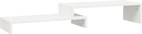 vidaXL Βάση Οθόνης Λευκή (52-101)x22x14 εκ. από Μασίφ Ξύλο Πεύκου