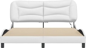 vidaXL Πλαίσιο κρεβατιού με LED χωρίς στρώμα Hvar Λευκό 160x200εκ.