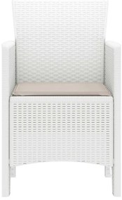 vidaXL Καρέκλα Κήπου 4 pcs Λευκό 53 x 49 x 85 εκ. PP