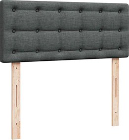 vidaXL Κρεβάτι Boxspring με Στρώμα Σκούρο Γκρι 120x190 εκ Υφασμάτινο