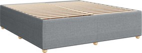 vidaXL Κρεβάτι box spring με στρώμα Ανοιχτό γκρι 200 x 200 cm Ύφασμα