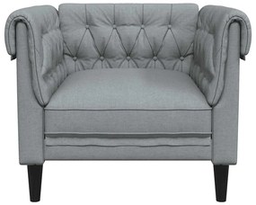vidaXL Πολυθρόνα Chesterfield Ανοιχτό Γκρι Υφασμάτινη