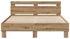 vidaXL Κρεβάτι από δρυ, μασίφ δρυός 140 x 190 εκ. Απλό Κρεβάτι από ξύλο